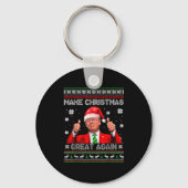 Make Christmas Great Again Xmas Funny Trump Pajama Sleutelhanger (Voorkant)