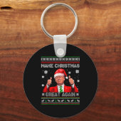 Make Christmas Great Again Xmas Funny Trump Pajama Sleutelhanger (Voorkant)