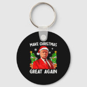 Make Christmas Great Again Xmas Funny Trump Pajama Sleutelhanger (Voorkant)