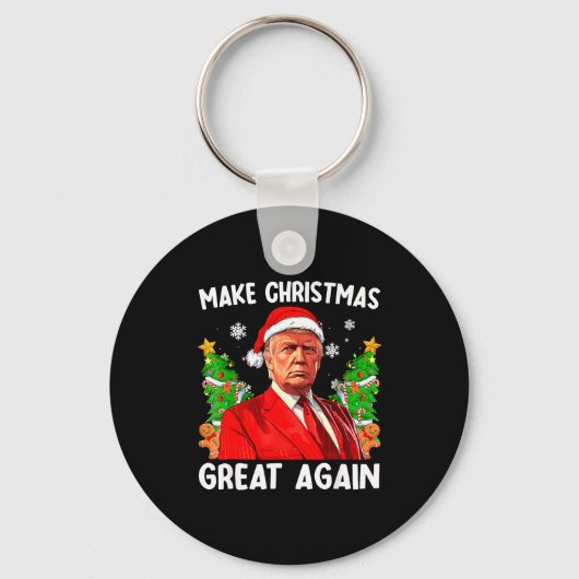 Make Christmas Great Again Xmas Funny Trump Pajama Sleutelhanger (Voorkant)