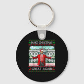 Make Christmas Great Again Xmas Funny Trump Pajama Sleutelhanger (Voorkant)