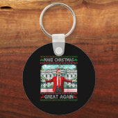 Make Christmas Great Again Xmas Funny Trump Pajama Sleutelhanger (Voorkant)