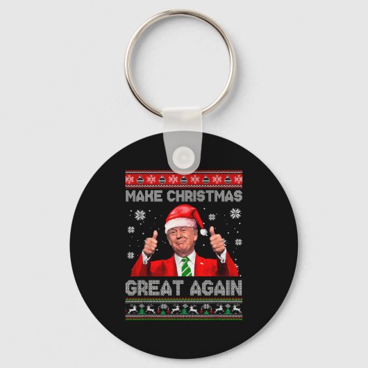 Make Christmas Great Again Xmas Funny Trump Pajama Sleutelhanger (Voorkant)