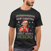 Make Christmas Great Again Xmas Funny Trump Pajama T-shirt (Voorkant)