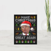 Make Christmas Great Again Xmas Grappig Trump Pyja Kaart (Voorkant)