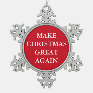 "MAKE CHRISTMAS OPNIEUW GROAT" TIN SNEEUWVLOK ORNAMENT