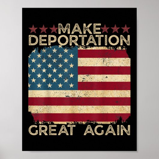 Make Deportatie Weer Groot Funny Immigratie Poster (Voorkant)