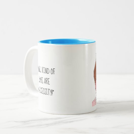 "Make Diva Time"/Relax en Chill Tweekleurige Koffiemok (Voorkant links)