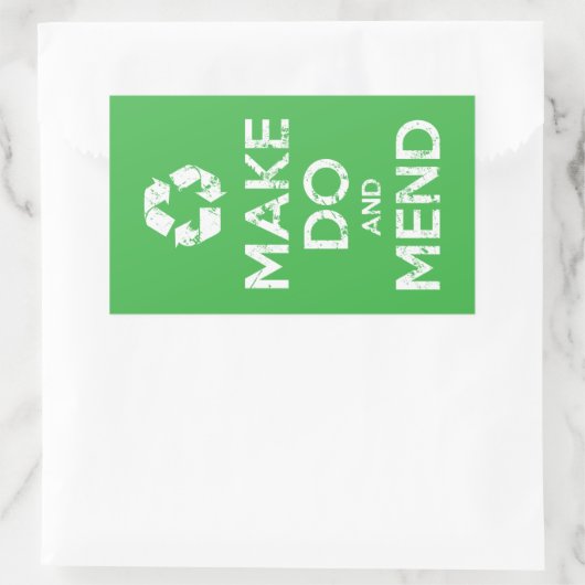 Make Do en Mend Rechthoekige Sticker (Tas)