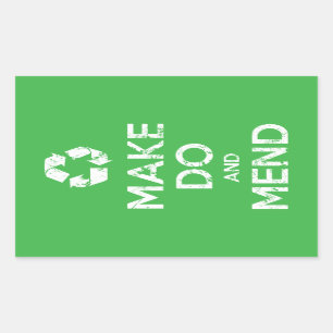 Make Do en Mend Rechthoekige Sticker