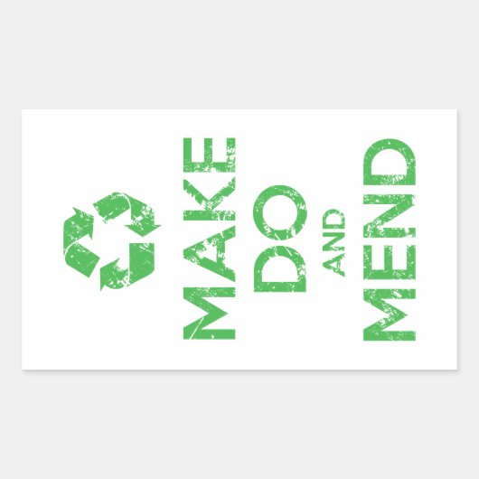 Make Do en Mend Rechthoekige Sticker (Voorkant)