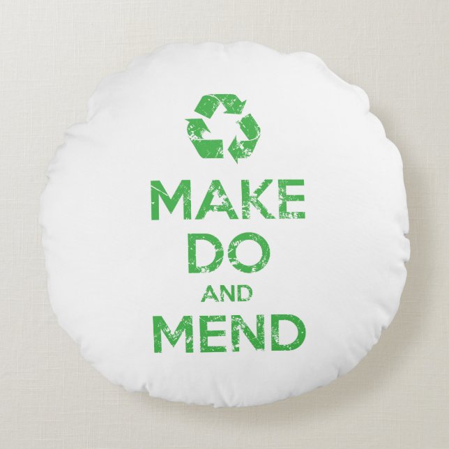 Make Do en Mend Rond Kussen (Voorkant)