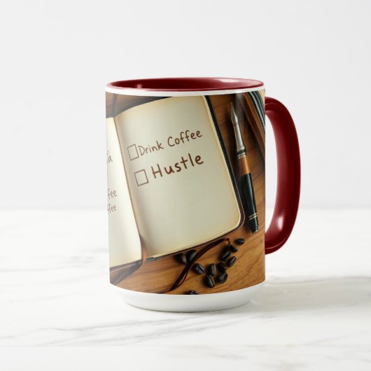 Make Dua, Drink Coffee, Hustle  Islamic Productive Mok (Voorkant rechts)