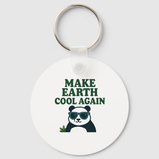 Make Earth Cool Again Funny Eco Panda Design T Shi Sleutelhanger (Voorkant)