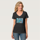 Make Earth Cool Again Statement Milieupoort T-shirt (Voorkant volledig)