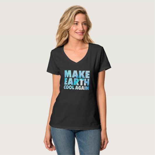 Make Earth Cool Again Statement Milieupoort T-shirt (Voorkant volledig)
