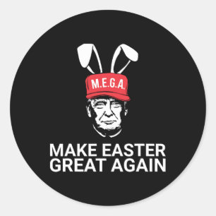 Make Easter Great Again Trump Ronde Sticker