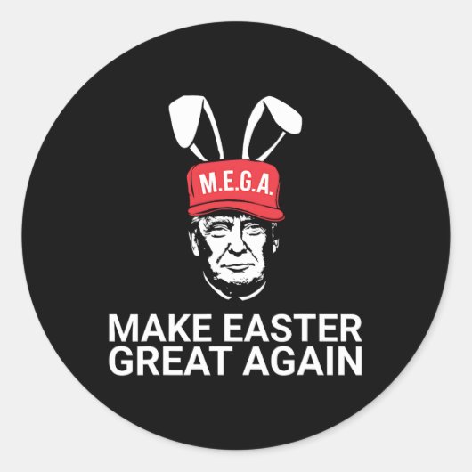 Make Easter Great Again Trump Ronde Sticker (Voorkant)