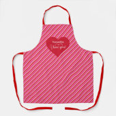 Make Every Meal Romantic Personalized Heart Apron Schort (Voorkant)