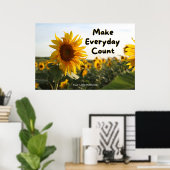 "Make Everyday Count" Positive Quotation Wall art Poster (Thuiskantoor)