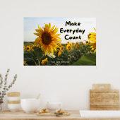 "Make Everyday Count" Positive Quotation Wall art Poster (Keuken)