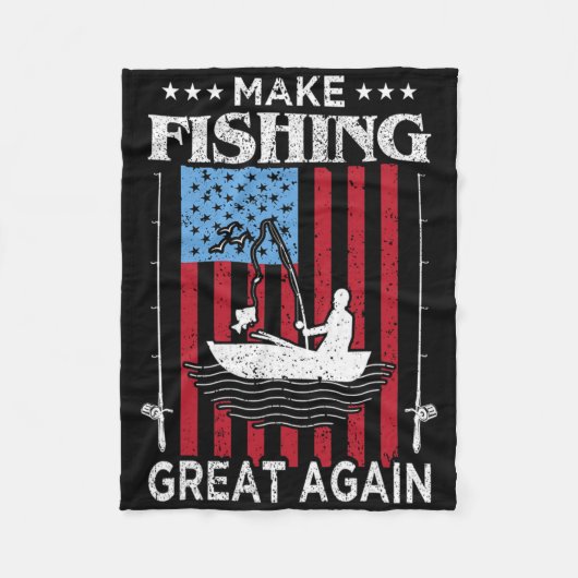 Make Fishing Great Again Trump Funny Fisherman Ang Fleece Deken (Voorkant)