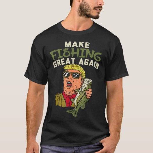 Make Fishing Great Again Trump Funny Fisherman Ang T-shirt (Voorkant)