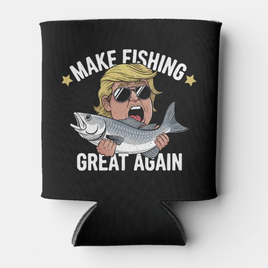 Make Fishing Great Again Trump Funny Fisherman Blikjeskoeler (Voorkant)