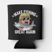 Make Fishing Great Again Trump Funny Fisherman Blikjeskoeler (Achterkant)