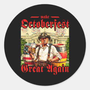 Make Great Again Trump Duits Bier Feest Prost _1  Ronde Sticker