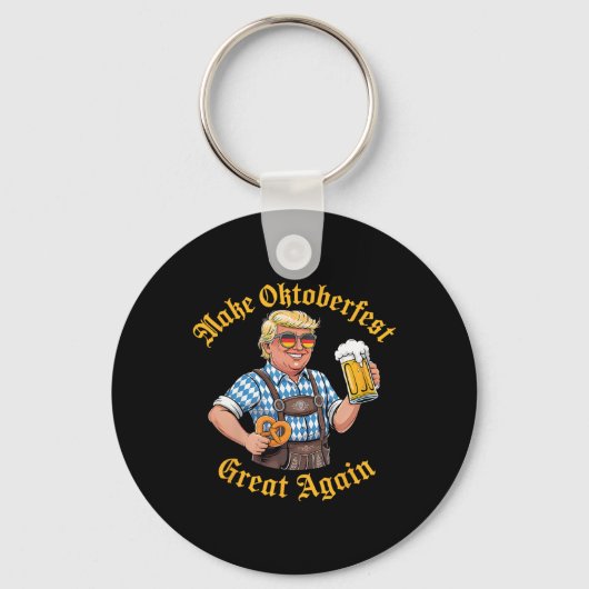 Make Great Again Trump Duits Bier Partij Prost _4 Sleutelhanger (Voorkant)