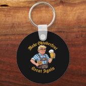 Make Great Again Trump Duits Bier Partij Prost _4 Sleutelhanger (Voorkant)