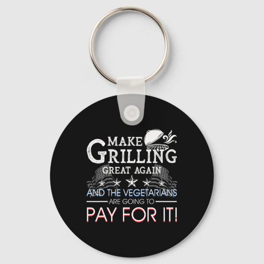 Make Grilling Great Again Trump Bbq Pit Master Gri Sleutelhanger (Voorkant)