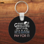 Make Grilling Great Again Trump Bbq Pit Master Gri Sleutelhanger (Voorkant)