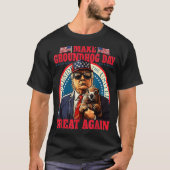 Make Groundhog Day Great Again Funny Trump Holding T-shirt (Voorkant)