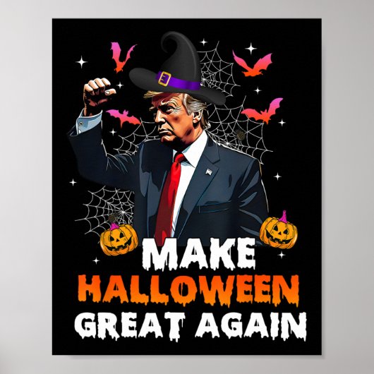 Make Halloween Great Again Funny Trump Spooky Seas Poster (Voorkant)