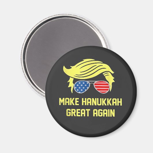 Make Hanukkah Great Again Trump Joods  Magneet (Voorkant / Achterkant)