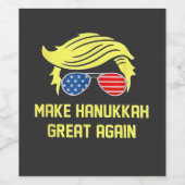 Make Hanukkah Great Again Trump Joods Wijn Etiket (Enkel label)
