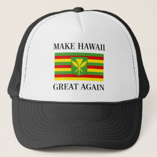 MAKE HAWAII GREAT OPNIEUW - Kanaka Maoli Flag Trucker Pet
