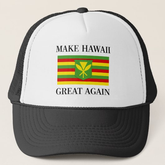 MAKE HAWAII GREAT OPNIEUW - Kanaka Maoli Flag Trucker Pet (Voorkant)