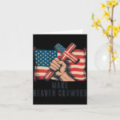 Make Heaven Crowded Christian Patriotic Cross Amer Kaart (Gele Bloem)