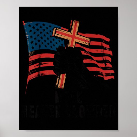 Make Heaven Crowded Christian Patriotic Cross Amer Poster (Voorkant)
