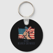 Make Heaven Crowded Christian Patriotic Cross Amer Sleutelhanger (Voorkant)