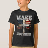 Make Heaven Crowded Cross _ American Flag Christia T-shirt (Voorkant)