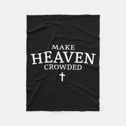 Make Heaven Crowded Cross - Minimalist Christian R Fleece Deken (Voorkant)