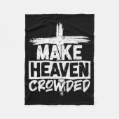 Make Heaven Crowded Cross - Minimalist Christian R Fleece Deken (Voorkant)