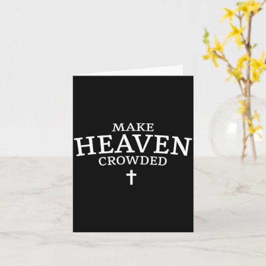 Make Heaven Crowded Cross - Minimalist Christian R Kaart (Gele Bloem)