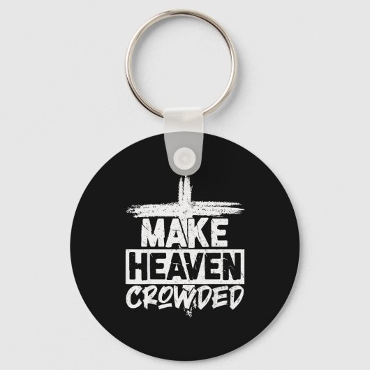 Make Heaven Crowded Cross - Minimalist Christian R Sleutelhanger (Voorkant)