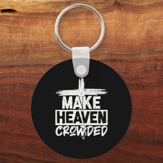 Make Heaven Crowded Cross - Minimalist Christian R Sleutelhanger (Voorkant)