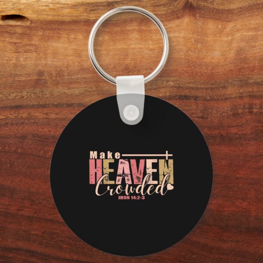 Make Heaven Crowded Cross - Minimalist Christian R Sleutelhanger (Voorkant)